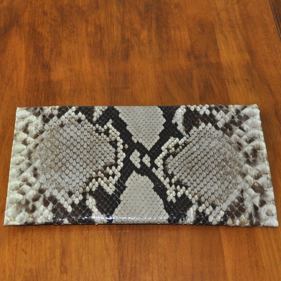 Vintage Authentic Real Snake Skin Envolope Clutch Purse, No Seams - Picture 2 of 5